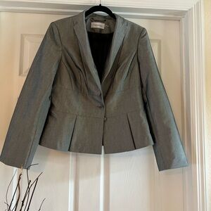 Calvin Klein Shimmery Gray Blazer Structured Modern Fit
